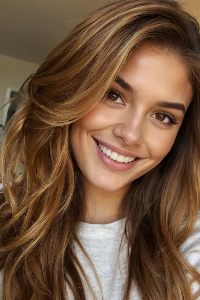 Golden Brunette with Metallic Highlights