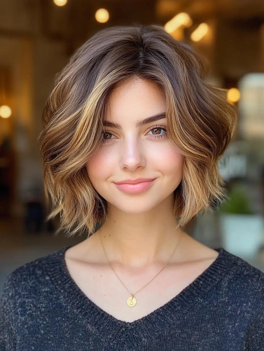 Layered Caramel Balayage with Beachy Waves