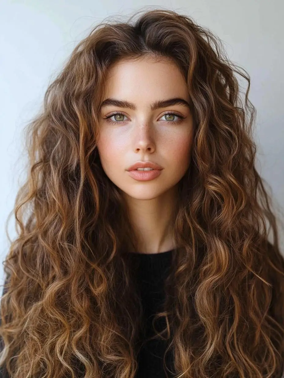 Bold and Dramatic Curls with Golden Accents