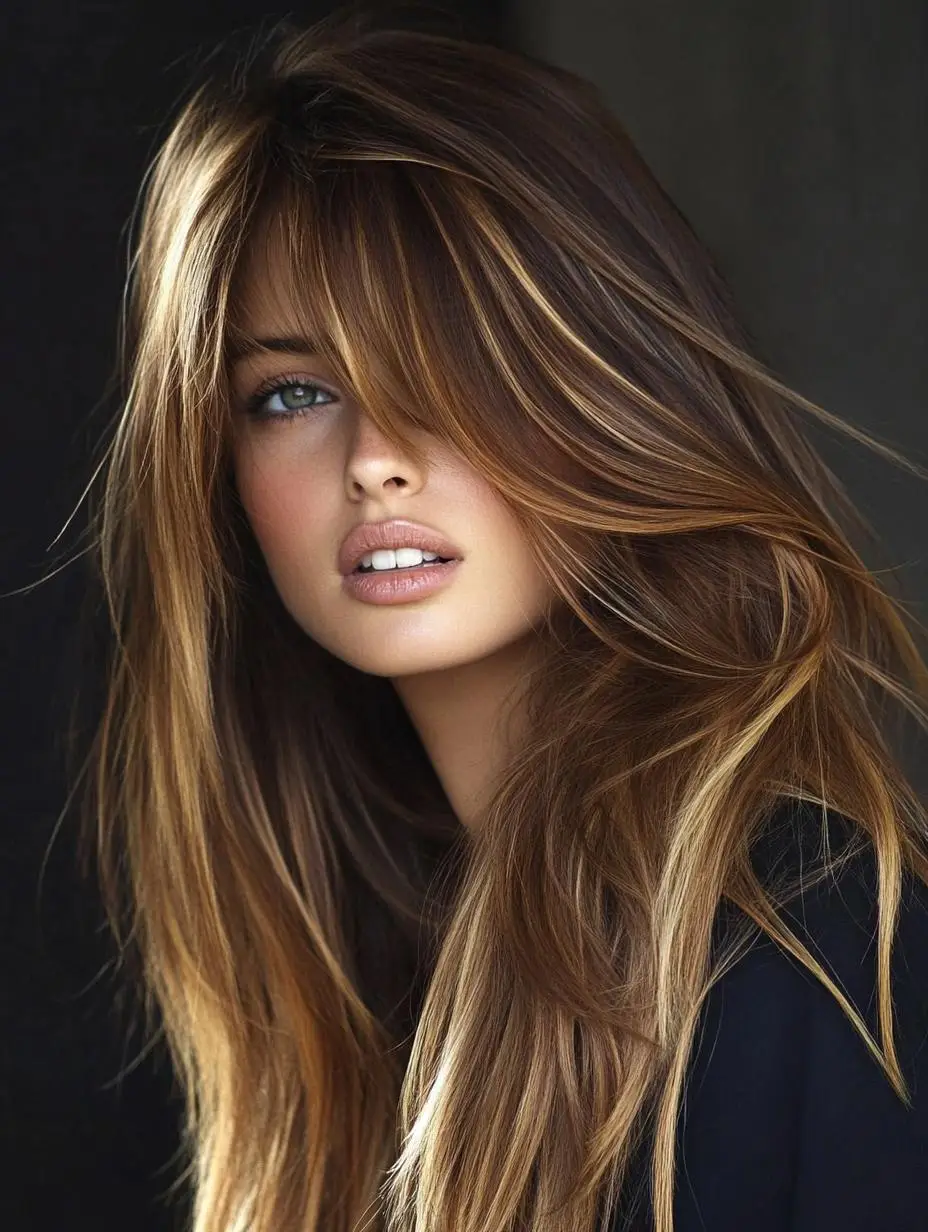 Cascading layers with golden toffee caramel highlights