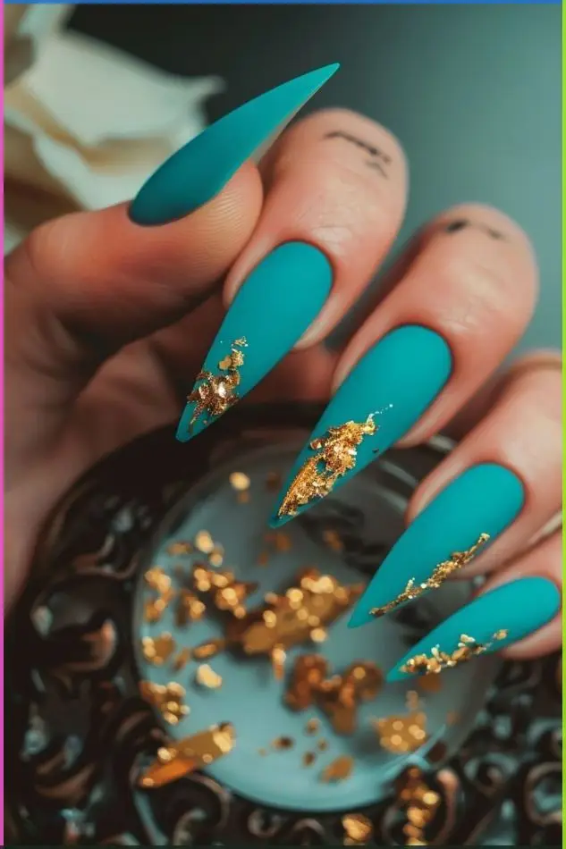 Neutral Acrylic Nails with Rhinestones