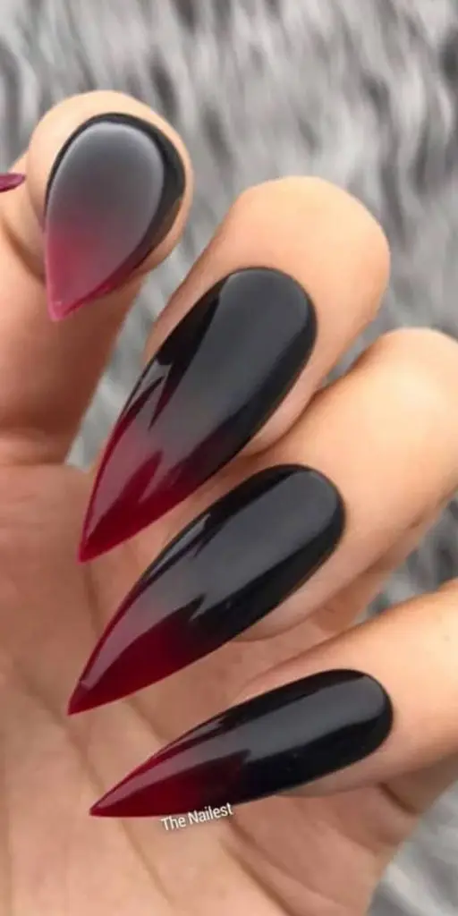 Bold Valentine Nails with Gemstone Embellishments