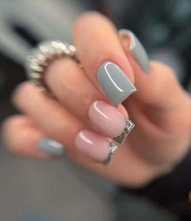 Elegant Matte Almond Nails with Black Abstract Line Art