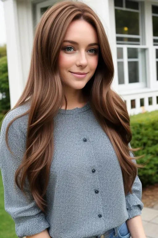 Soft Brunette Layers with Caramel Highlights
