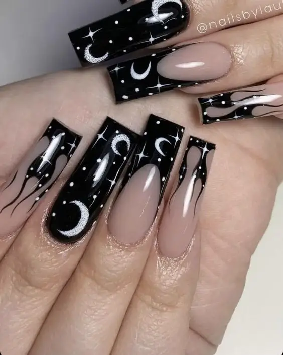 Bold Red Nails with Gold Heart Accents