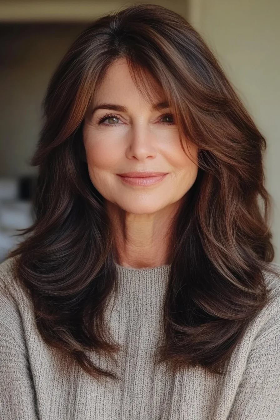 Chocolate Brown with Long Feathered Layers