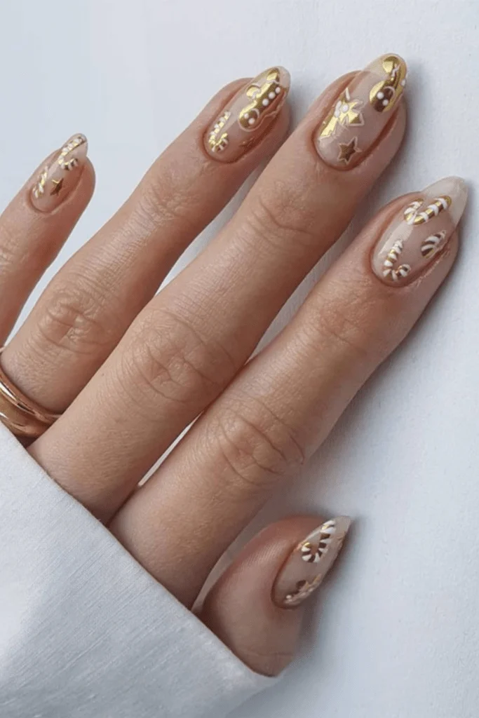 Soft Gradient Nails with Rhinestone Accents