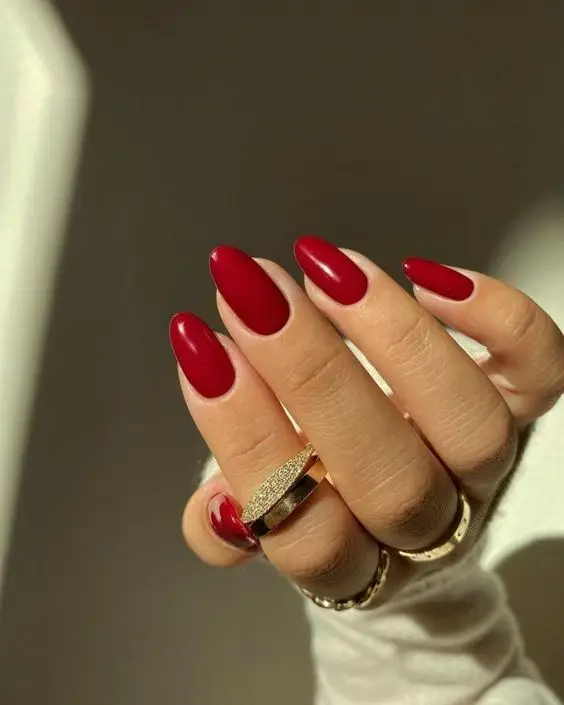 Gold-Touched Valentine Nails