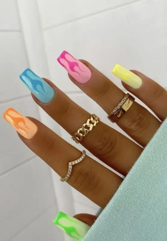 Moody Matte Nails with Contrasting Lines