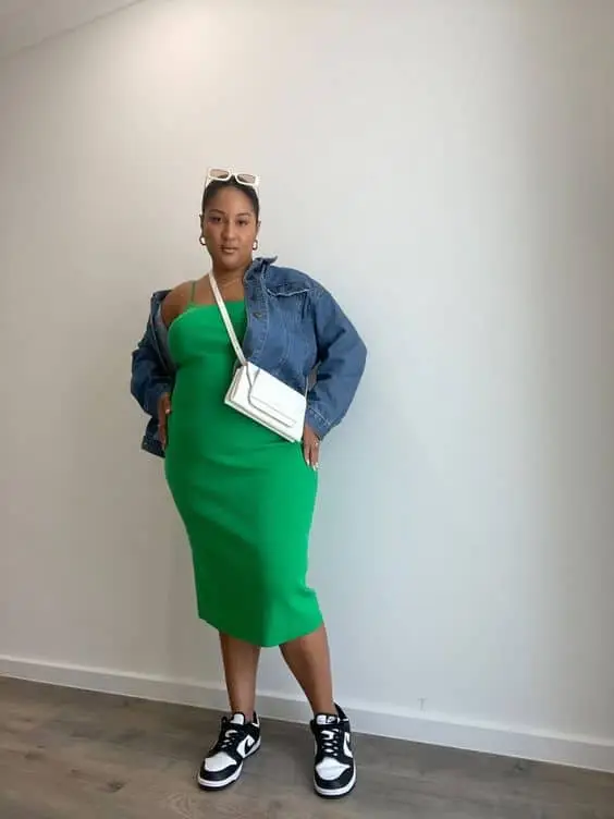 Green belted midi dress for Saint Patrick's Day celebrations