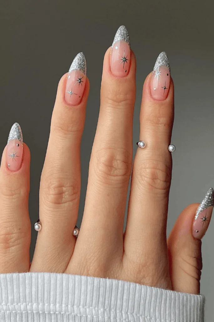 Delicate Sheer Pink Nails with Pearl Details