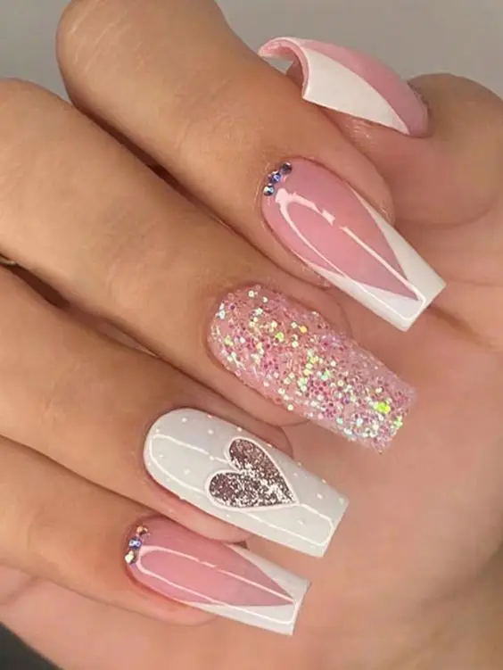 Cosmic Glitter Nails with Starry Details