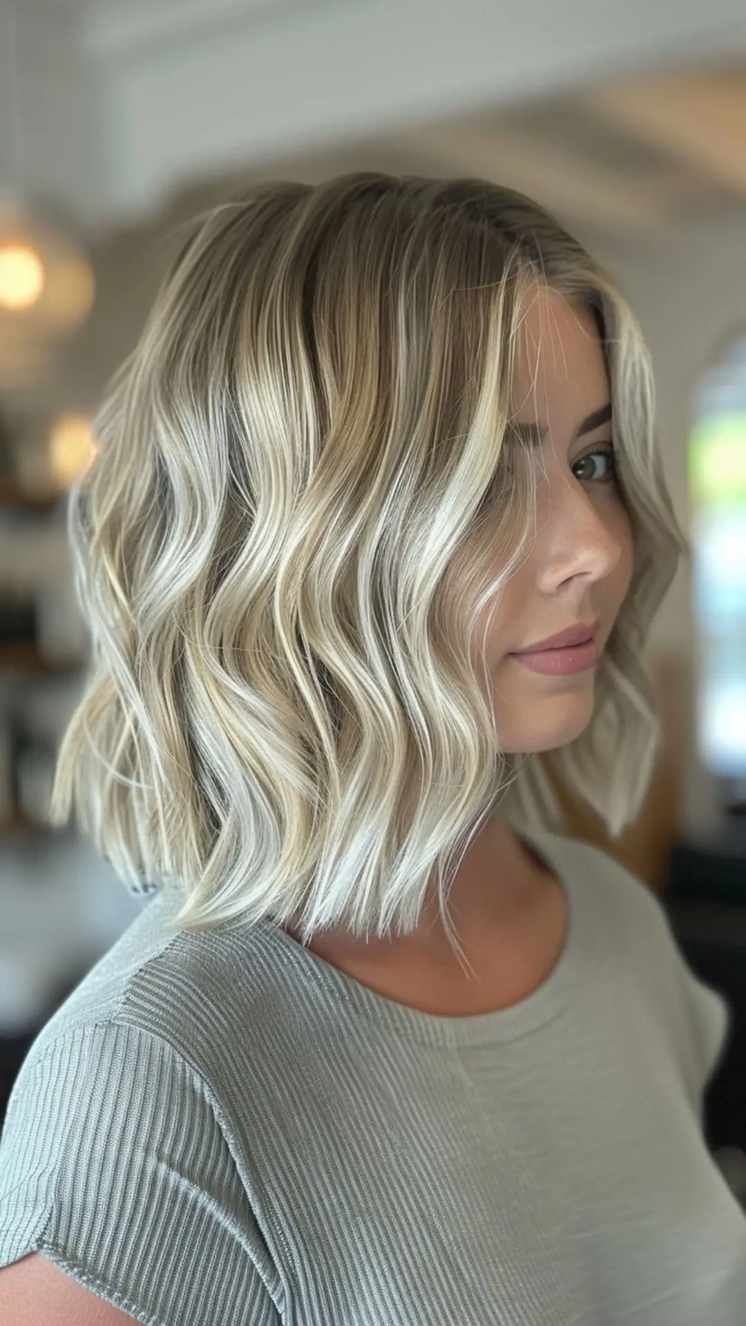 Blonde Balayage Blunt Bob