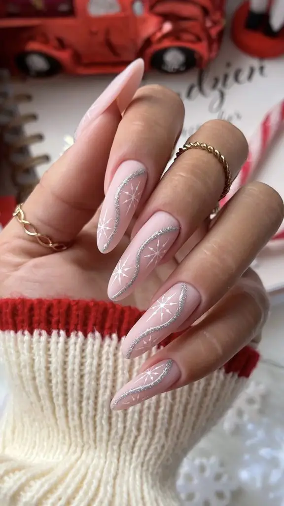 Pastel Pink Gel Nails with 3D Heart Details
