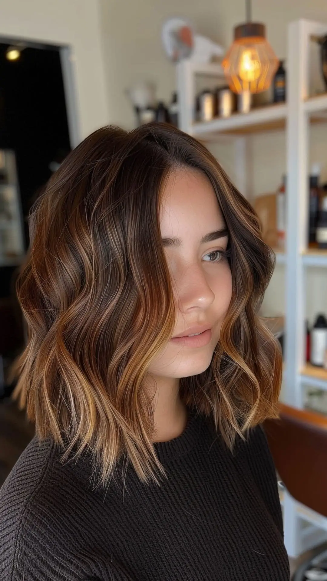 Lived-In Caramel Balayage Lob