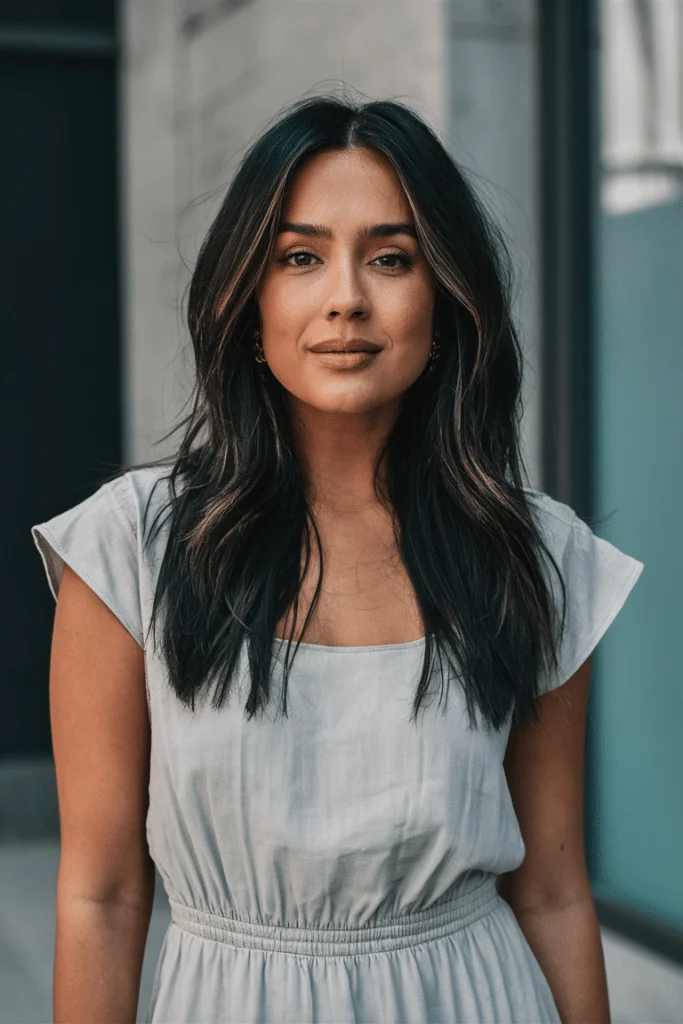 Long and Middle-Parted: Effortless Chic