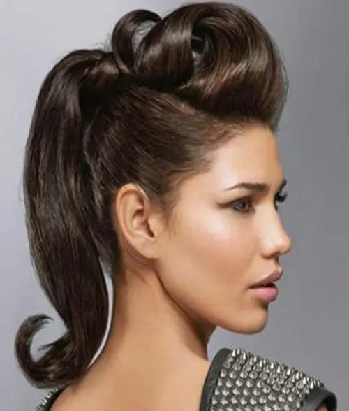 Pompadour Ponytail Hairstyle