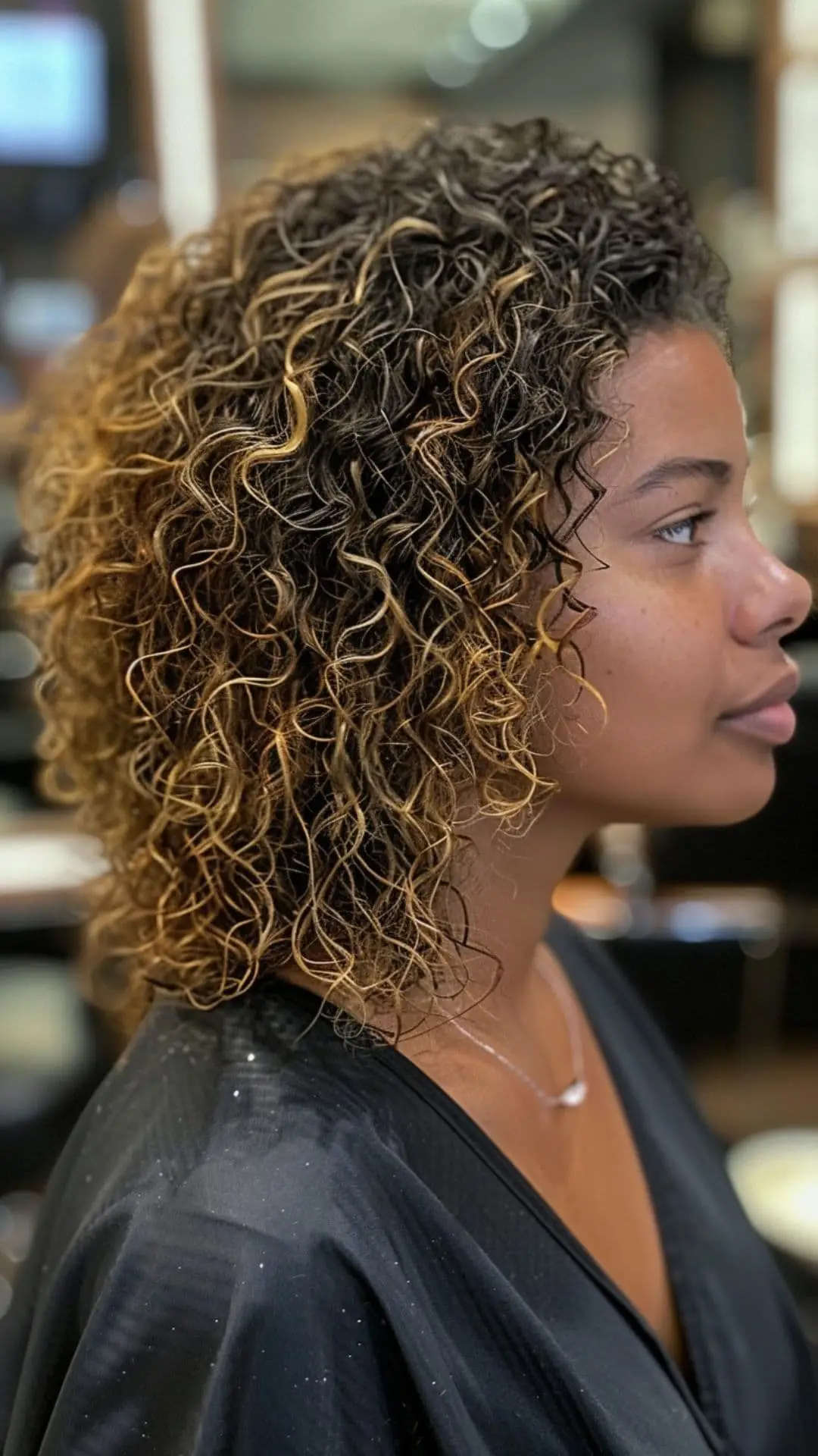 Golden blonde highlights blending seamlessly into a light brown base