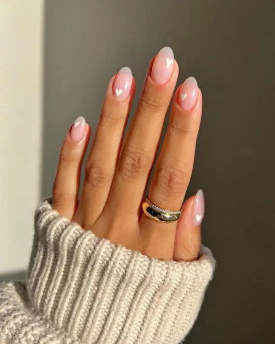 Classic White and Nude Nails with Subtle Wedding Elegance