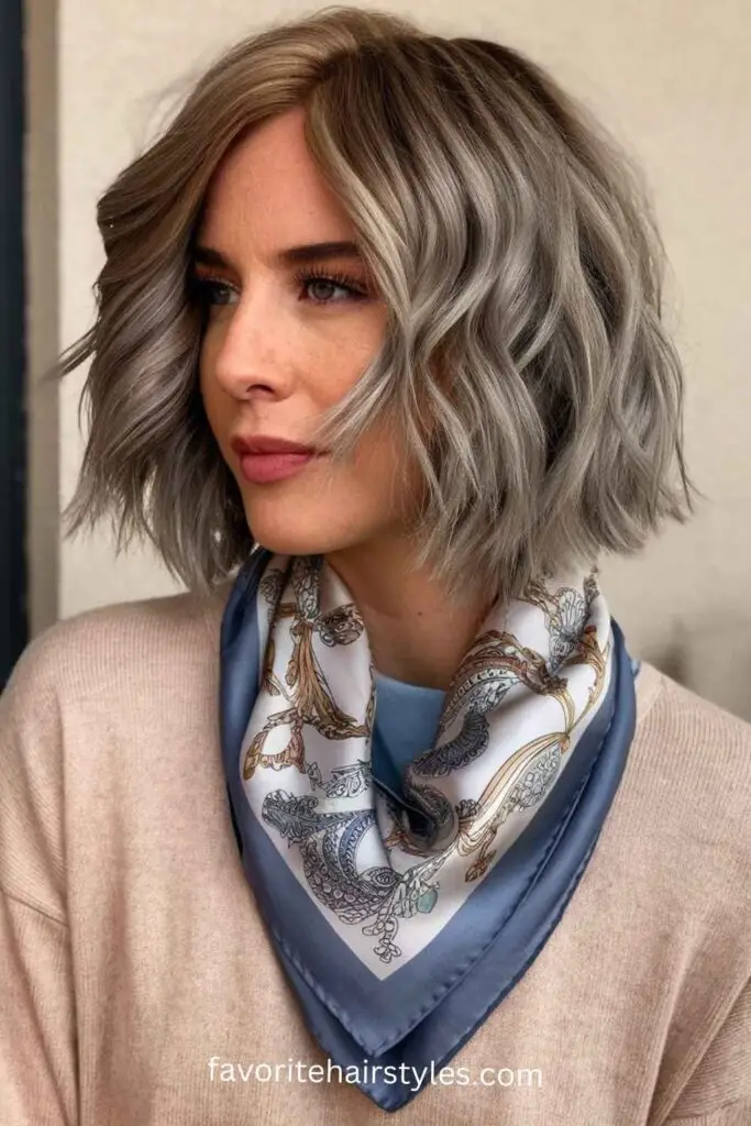 Textured Tousled Waves Bob Hairstyle