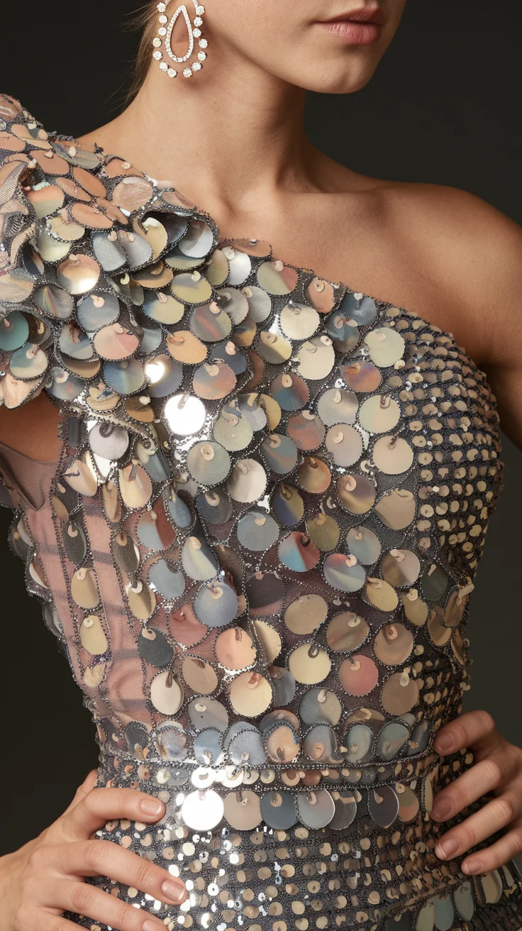 Radiant Rose Gold Sequin Mini Dress