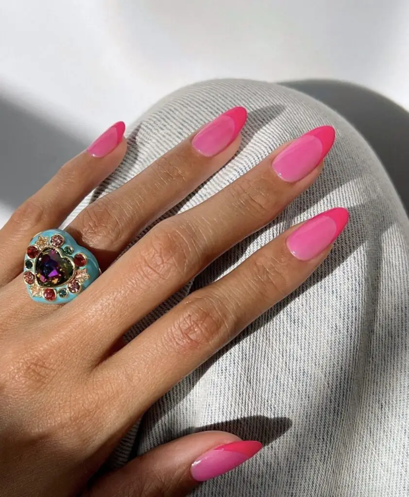 Barbie Pink French Tip Nails