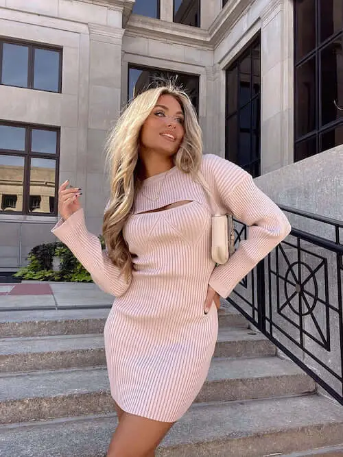 Playful Pink Crochet Sweater Look