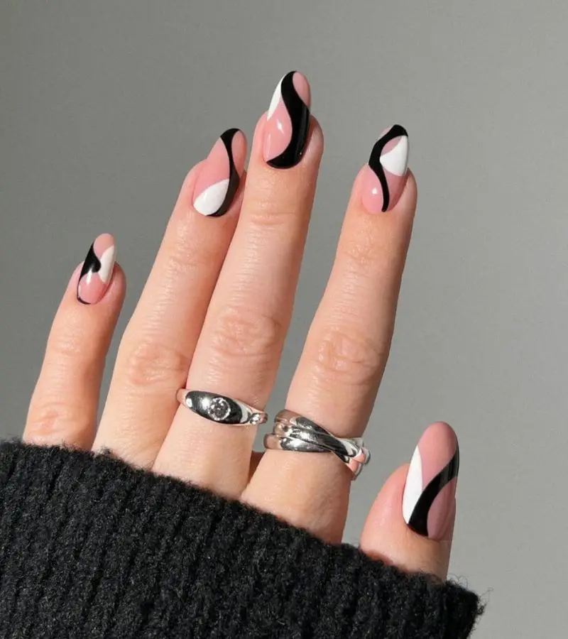 Bold Red and Glitter Gradient Nails
