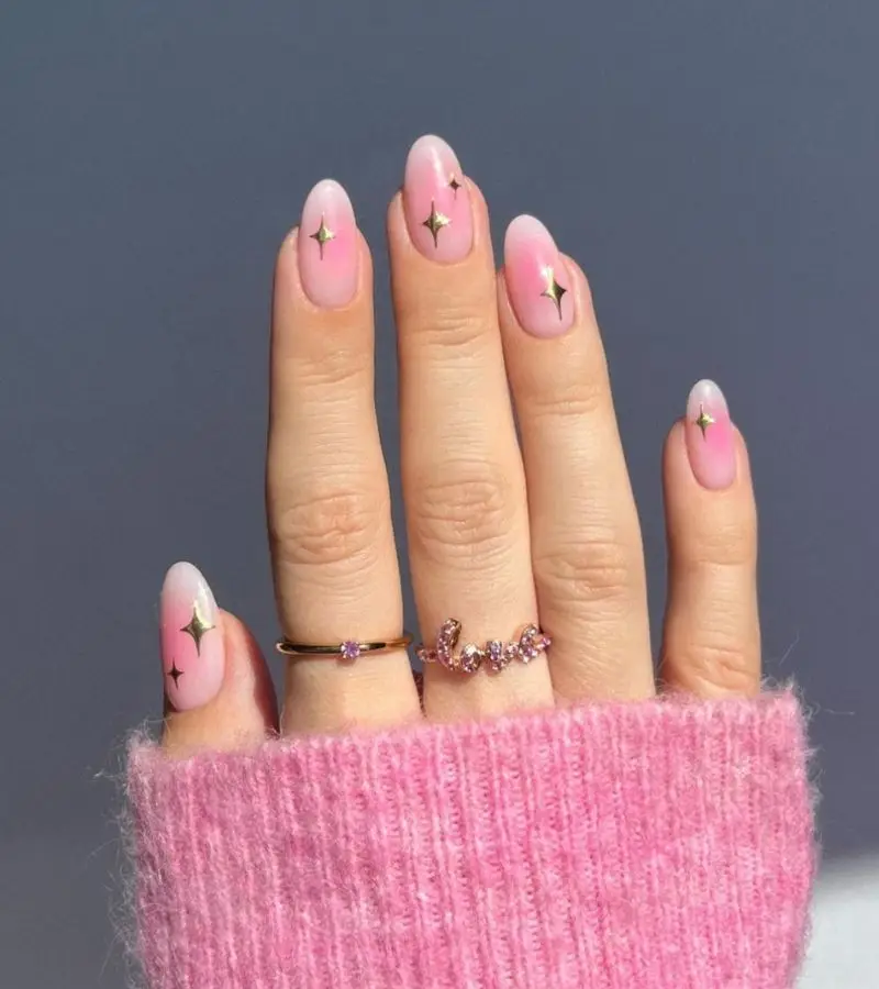 Whimsical Pink and Silver Valentine Nails