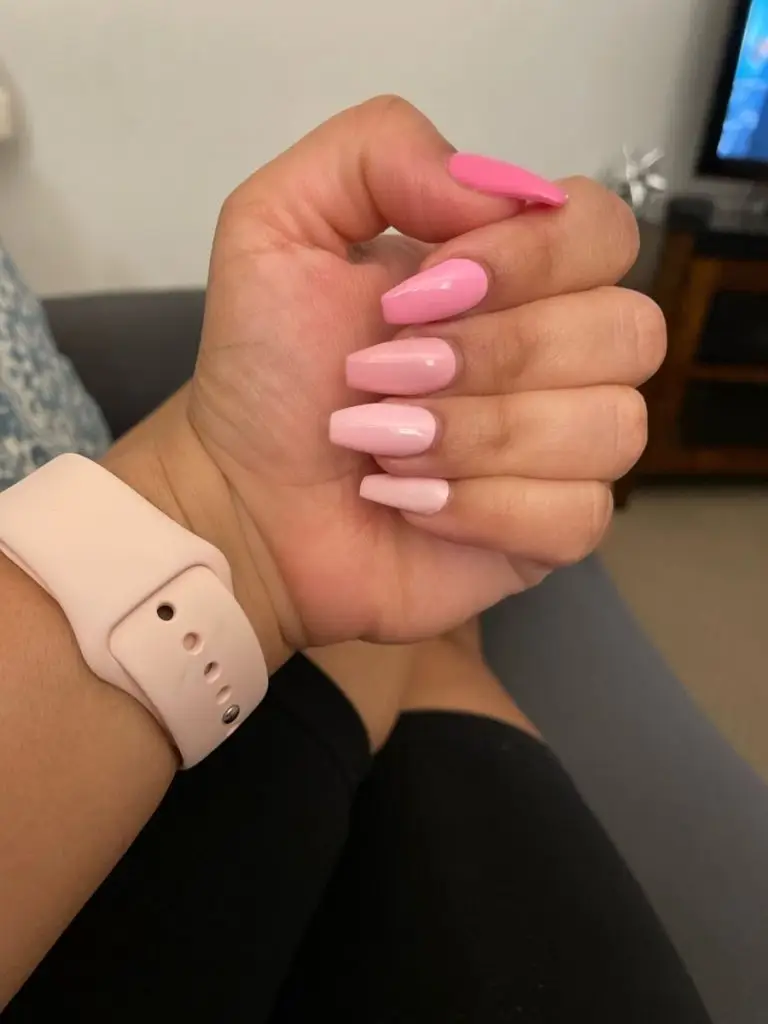 Gradient Pink Ombre Valentine's Day Nails