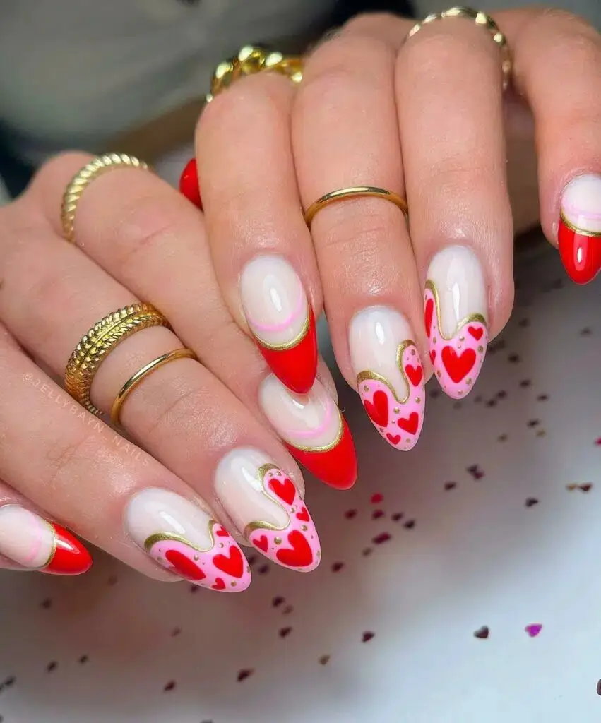 Romantic Sparkle in Neutral Almond Nails