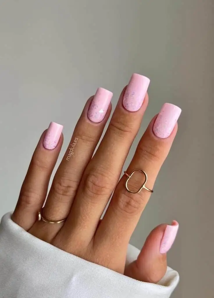 Pink Love Letter Valentine Nails