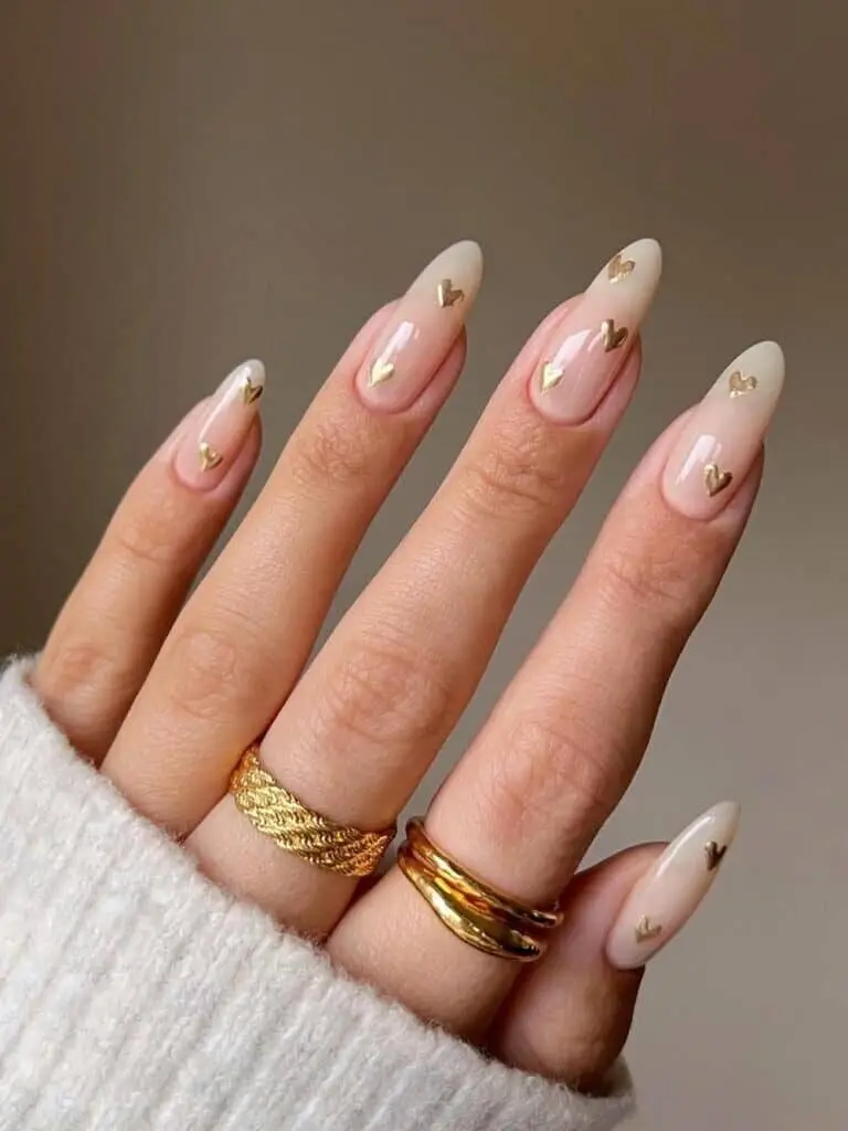 Subtle and Chic Dotted Valentine's Nails in Neutral Shades