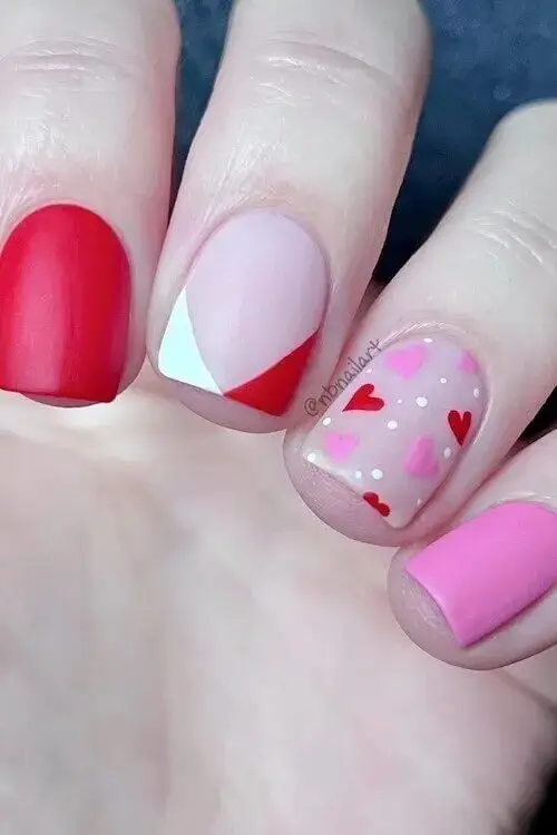 Bright Red with Glitter and Heart Details