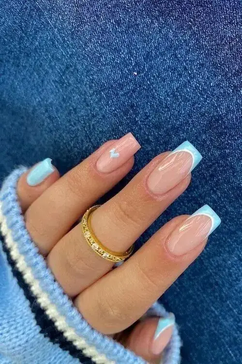 Muted Pink with Accent Glitter Nail