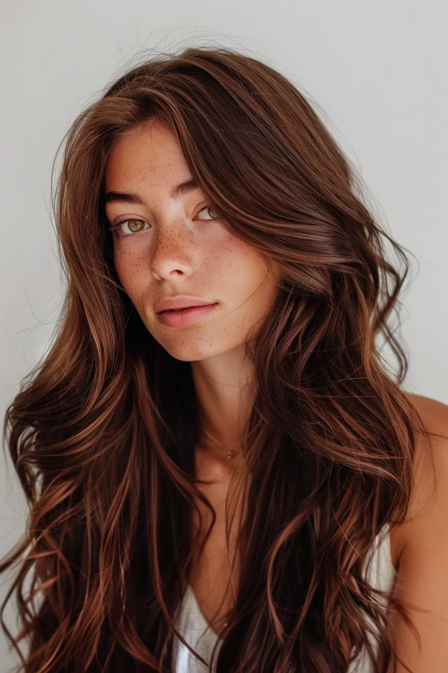 Layered Chocolate Brunette with Subtle Highlights