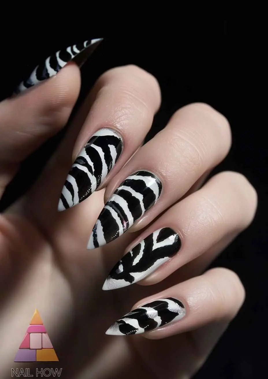Bold Crimson Ombre Stiletto Nails