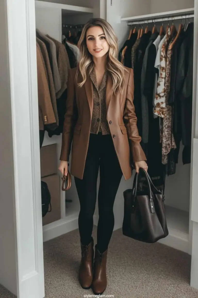 Timeless fall outfit with a trench coat and silk blouse
