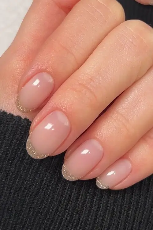 Matte Nude Nails Decorated with Pearl Accents