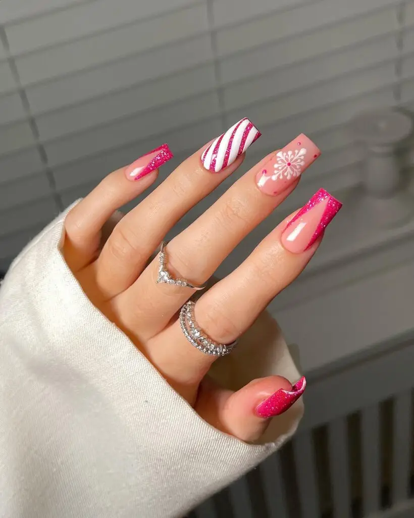 Pink Christmas Nail Inspiration