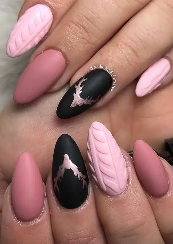 Romantic Pink Ombre Nails with Glitter Accents