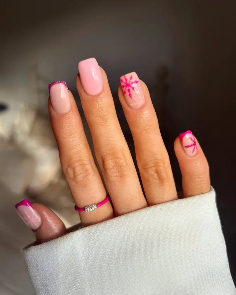 Pink Snowflake Elegance