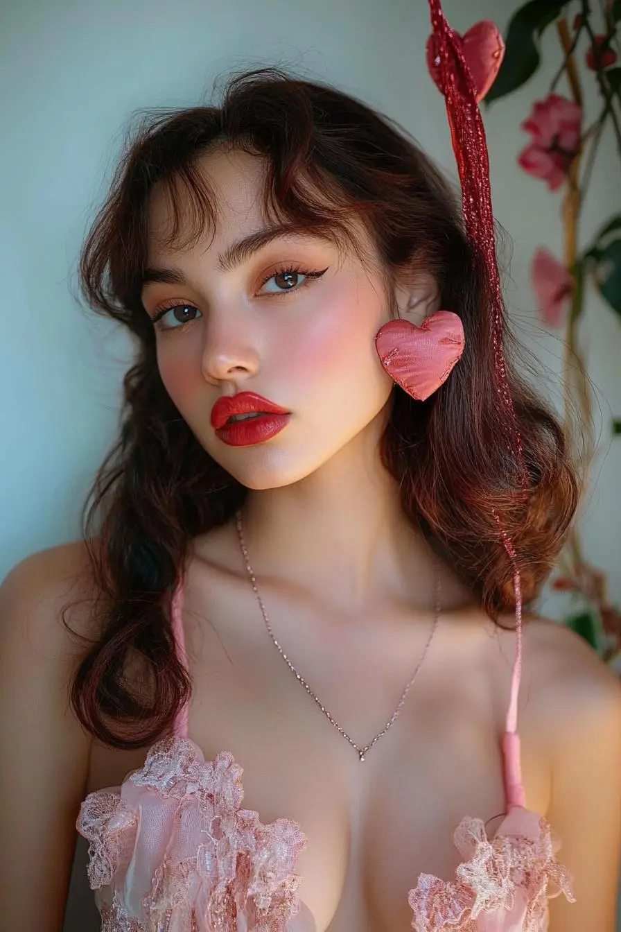 Soft Waves and Bangs Hairstyle for Valentine's Day