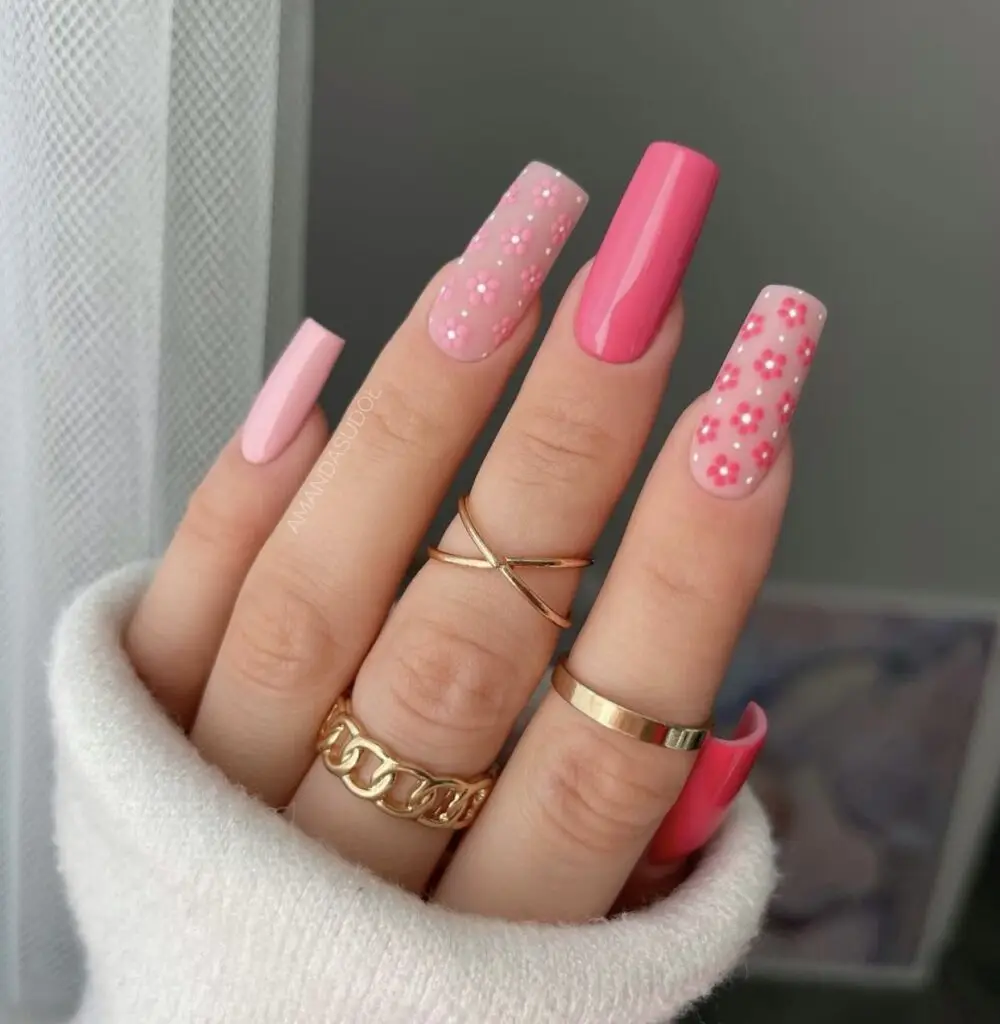 Color Blocked Pastel Spring Nails