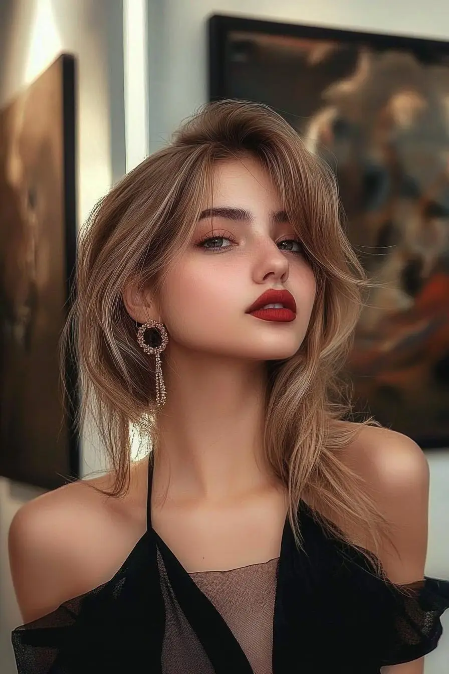 Subtle Layers and Stylish Waves for Valentine's Day Hairstyle