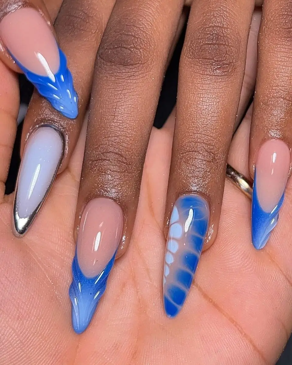 Edgy Blue Metal Chic