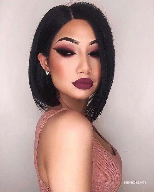 Striking Winged Liner with Bold Red Lip