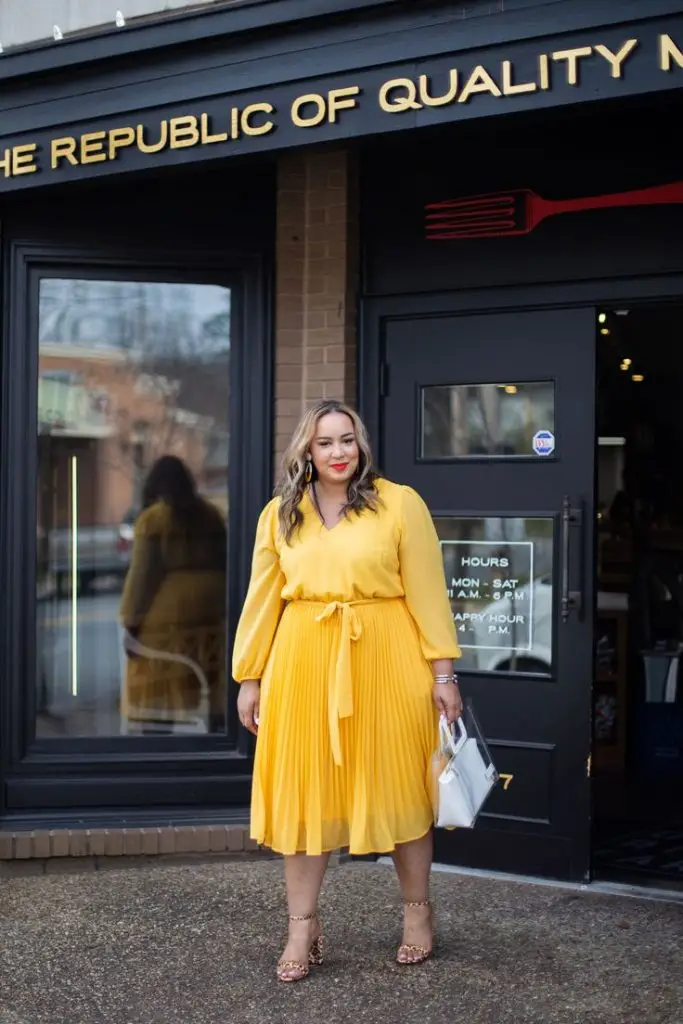 Plus-Size Polka Dot Midi Dress