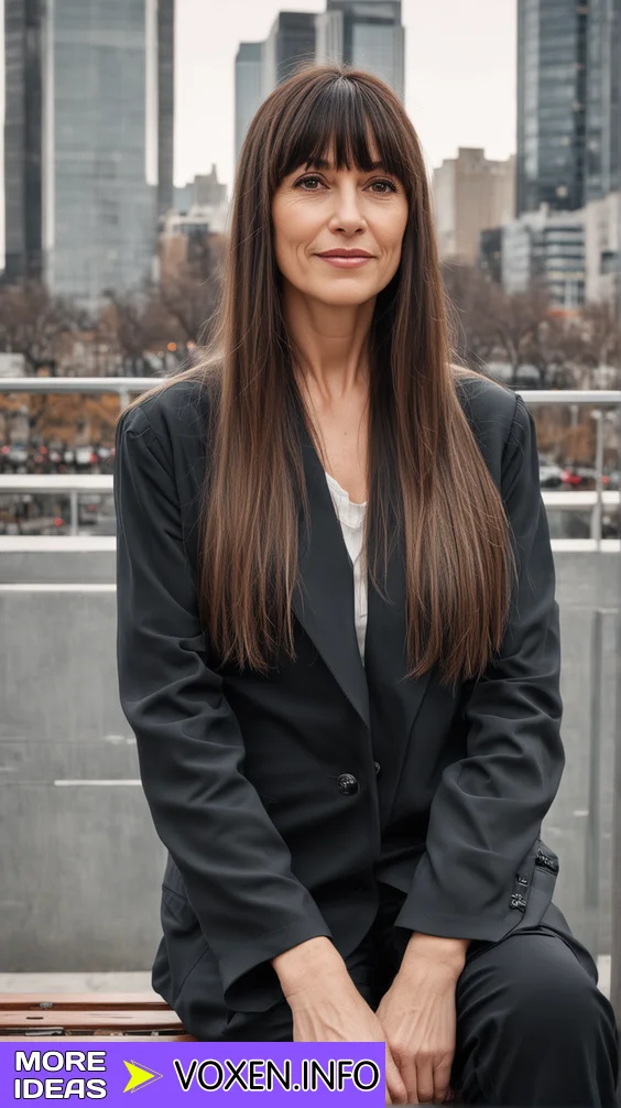 Long hairstyle with ombre waves for women over 50