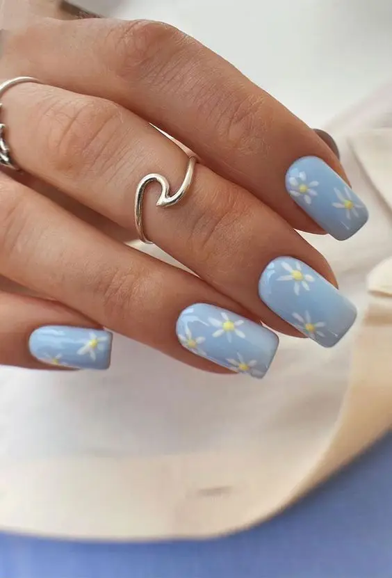 Vibrant Spring Nail Design with Color Blocks